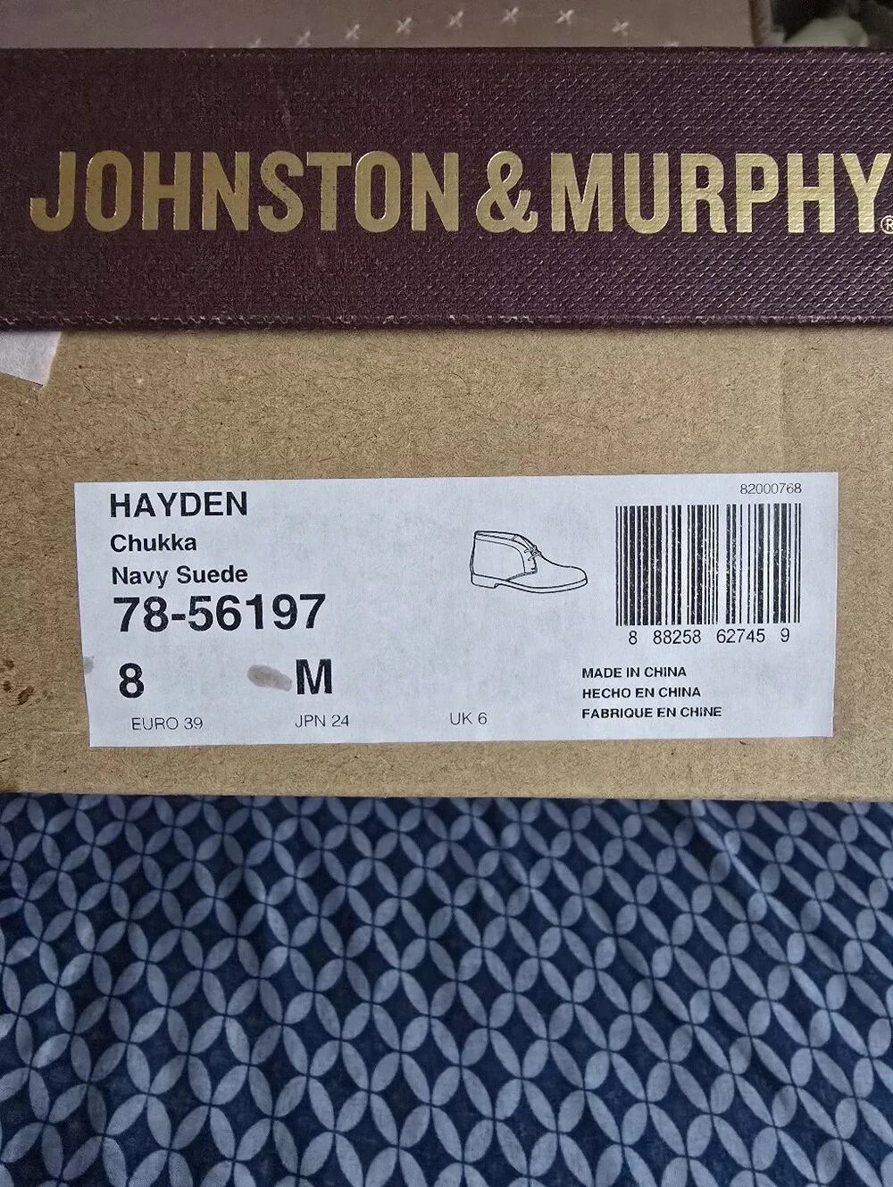 Johnston & Murphy Navy Suede Chukka Boots